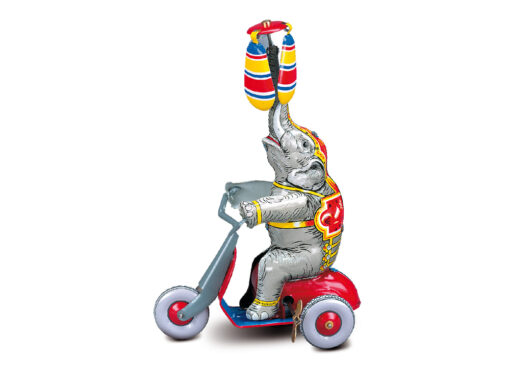 Wilesco Elefant auf Motorroller, Aufzugswerk