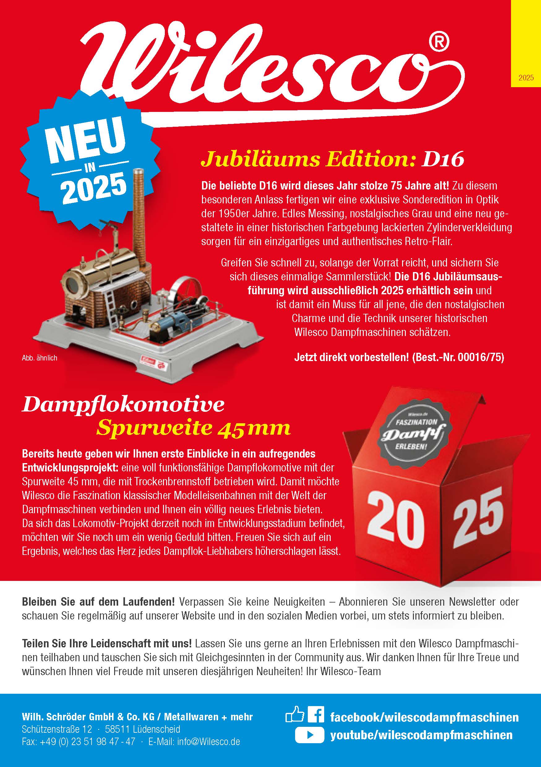 Wilesco Neuheiten 2025